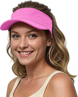 Lanzom Mens Womens Sun Visor Hats Lightweight Running Hat Foldable Adjustable for Tennis Golf Running