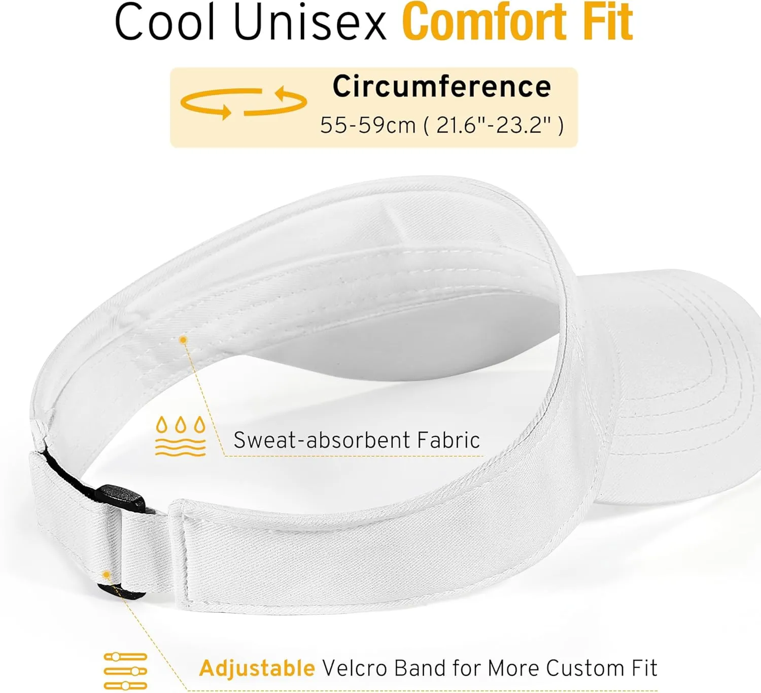Lanzom Mens Womens Sun Visor Hats Lightweight Running Hat Foldable Adjustable for Tennis Golf Running
