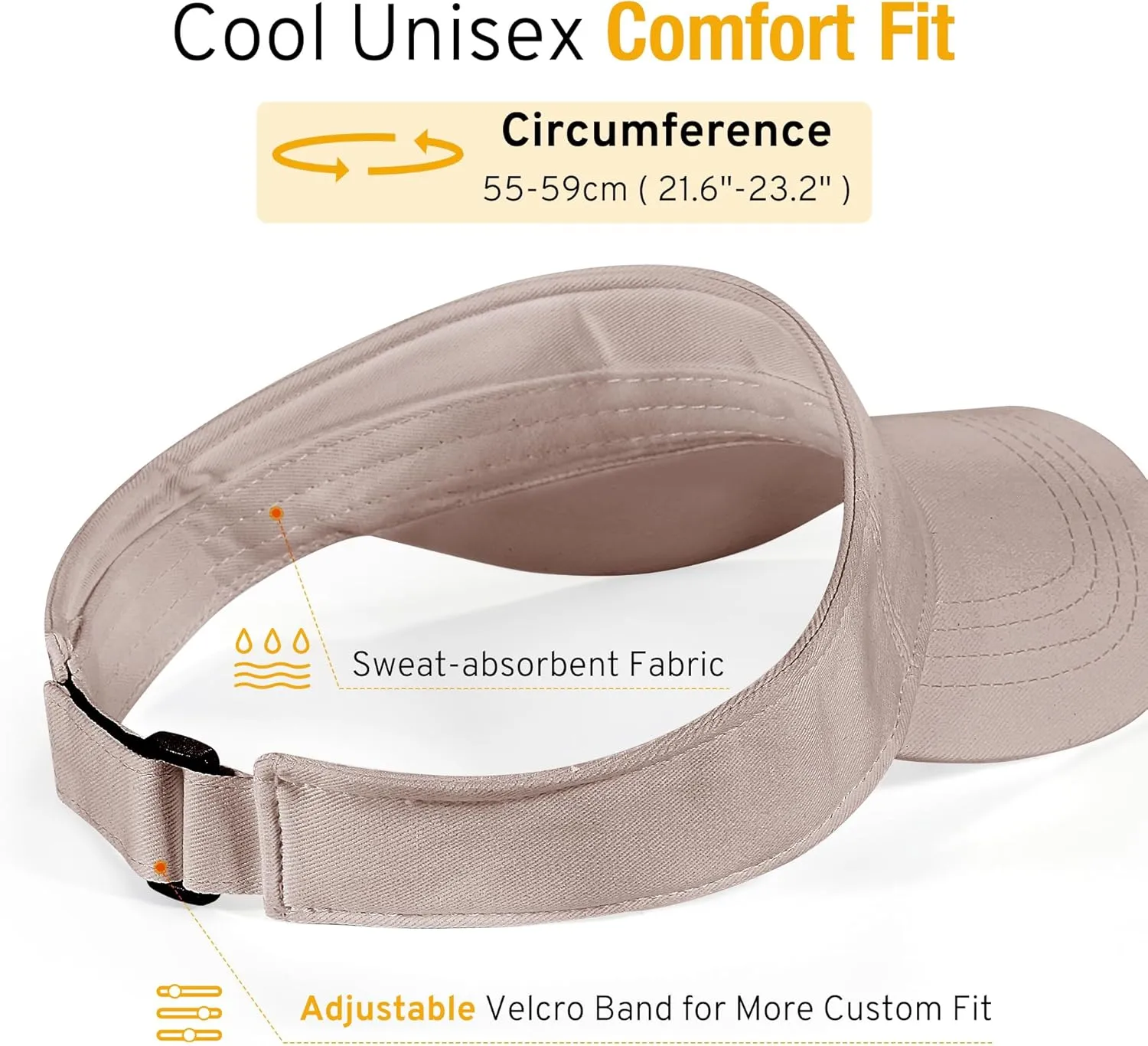 Lanzom Mens Womens Sun Visor Hats Lightweight Running Hat Foldable Adjustable for Tennis Golf Running
