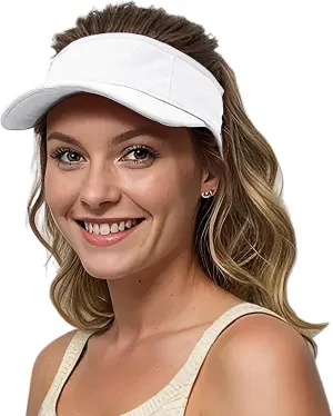Lanzom Mens Womens Sun Visor Hats Lightweight Running Hat Foldable Adjustable for Tennis Golf Running