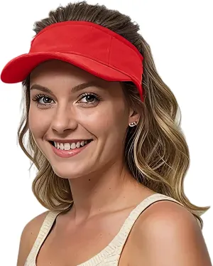 Lanzom Mens Womens Sun Visor Hats Lightweight Running Hat Foldable Adjustable for Tennis Golf Running