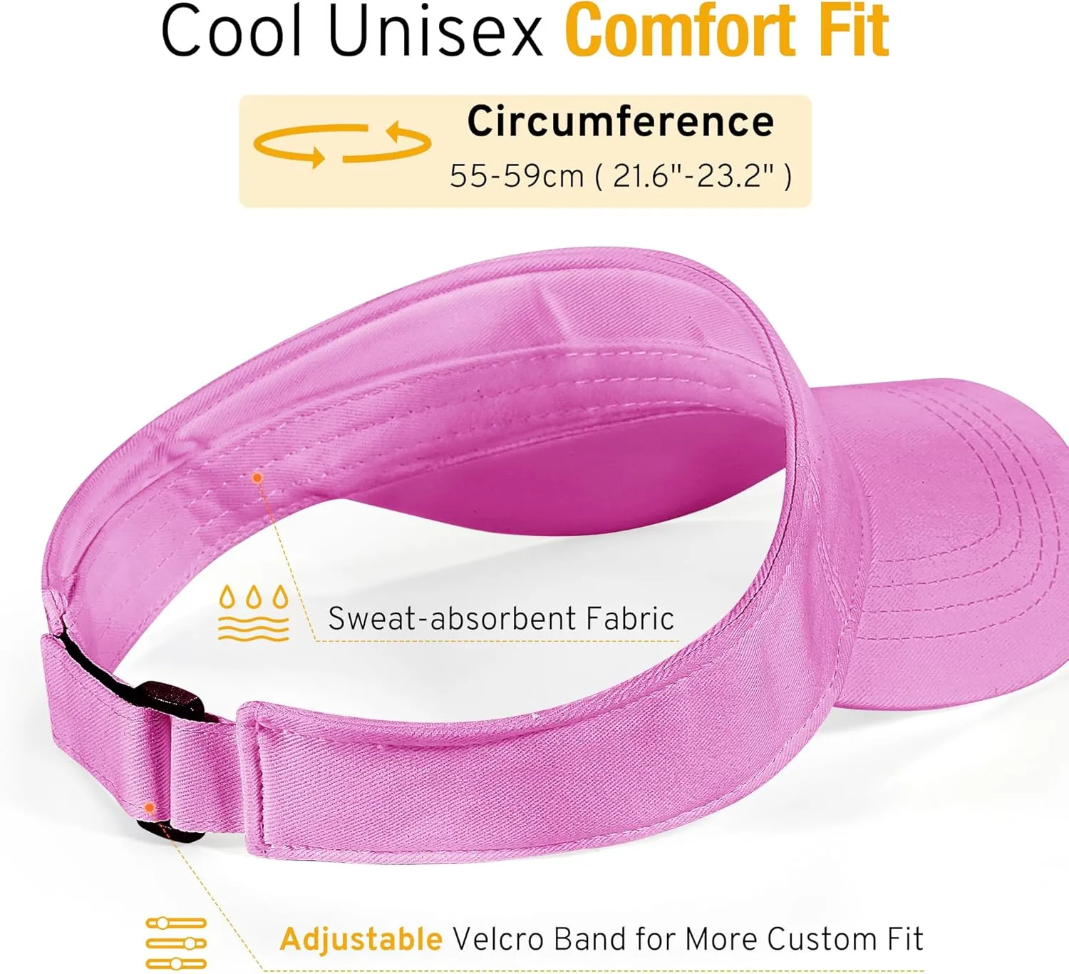 Lanzom Mens Womens Sun Visor Hats Lightweight Running Hat Foldable Adjustable for Tennis Golf Running