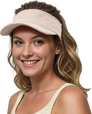 Lanzom Mens Womens Sun Visor Hats Lightweight Running Hat Foldable Adjustable for Tennis Golf Running