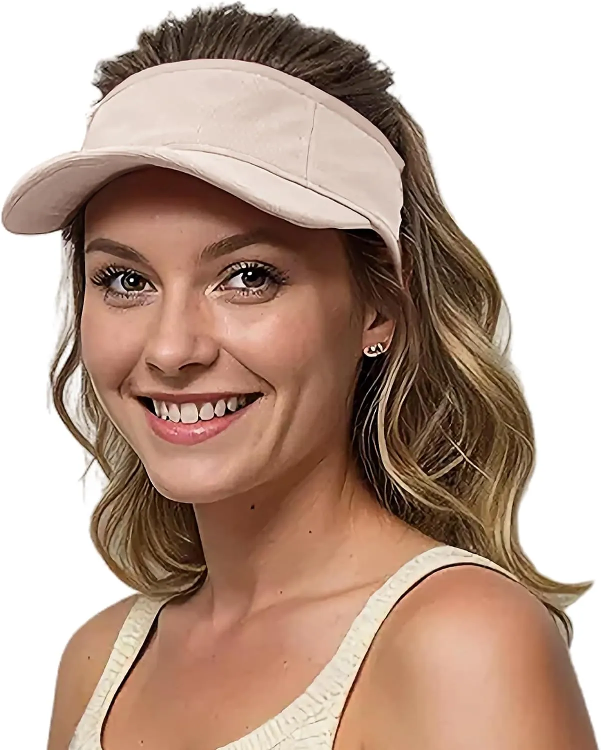 Lanzom Mens Womens Sun Visor Hats Lightweight Running Hat Foldable Adjustable for Tennis Golf Running