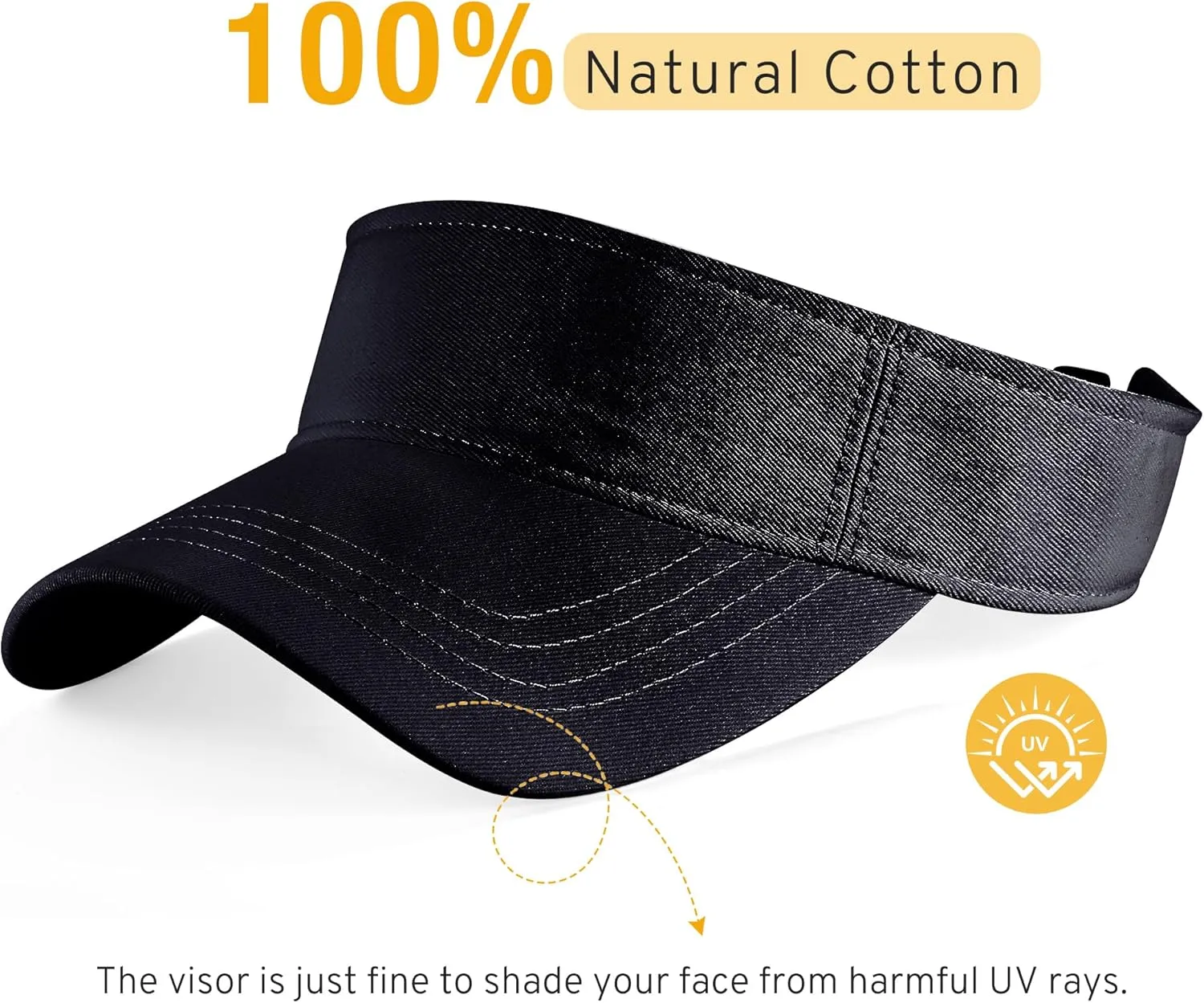 Lanzom Mens Womens Sun Visor Hats Lightweight Running Hat Foldable Adjustable for Tennis Golf Running