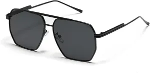 LASPOR Retro Oversized Square Sunglasses for Women Men Vintage Shades UV400 Large Metal Frame Sunglasses