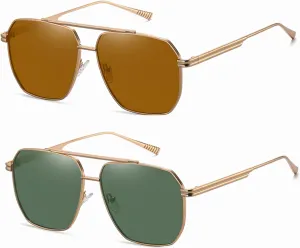 LASPOR Retro Oversized Square Sunglasses for Women Men Vintage Shades UV400 Large Metal Frame Sunglasses