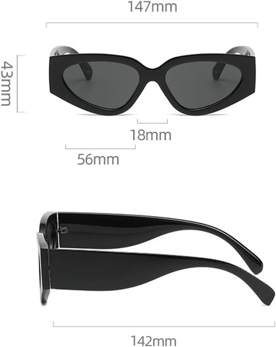 laureles Fashion Leopard Grey Sun Glasses Men Vintage Cat Eye Y2K Sunglasses Women Wide Leg Shades UV400