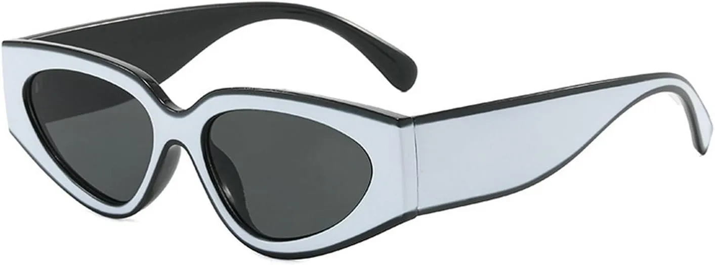 laureles Fashion Leopard Grey Sun Glasses Men Vintage Cat Eye Y2K Sunglasses Women Wide Leg Shades UV400