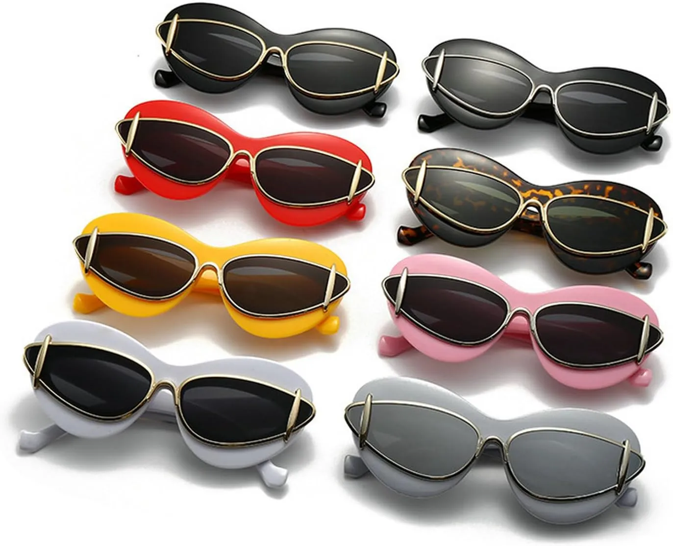 laureles Fashion Lips Cat Eye Sunglasses for Women Vintage Y2K Sun Glasses Ladies Gradient Black Shades UV400
