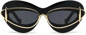 laureles Fashion Lips Cat Eye Sunglasses for Women Vintage Y2K Sun Glasses Ladies Gradient Black Shades UV400