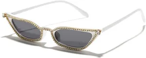 laureles Small Cat Eye Rhinestone Sunglasses Women Vintage Fashion Pink Black Diamond Sun Glasses Shades UV400