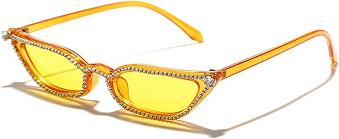 laureles Small Cat Eye Rhinestone Sunglasses Women Vintage Fashion Pink Black Diamond Sun Glasses Shades UV400
