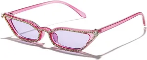 laureles Small Cat Eye Rhinestone Sunglasses Women Vintage Fashion Pink Black Diamond Sun Glasses Shades UV400