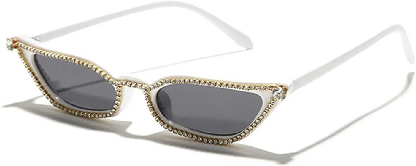 laureles Small Cat Eye Rhinestone Sunglasses Women Vintage Fashion Pink Black Diamond Sun Glasses Shades UV400