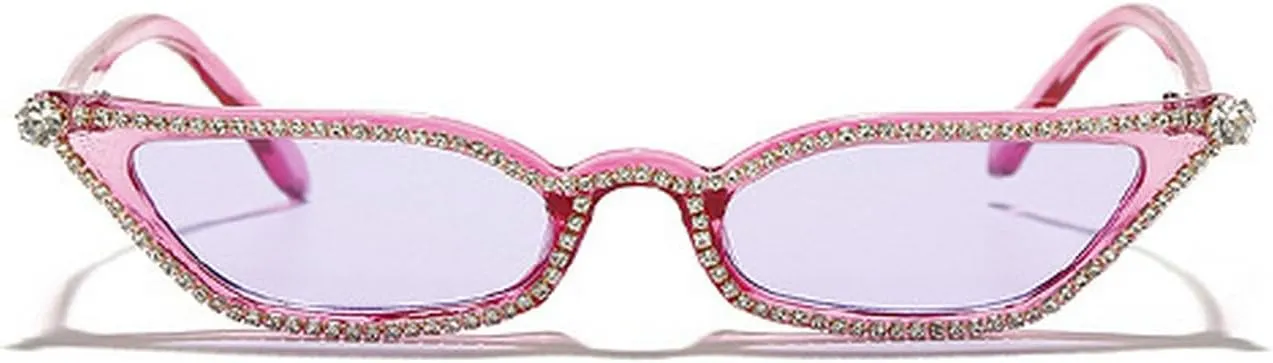 laureles Small Cat Eye Rhinestone Sunglasses Women Vintage Fashion Pink Black Diamond Sun Glasses Shades UV400