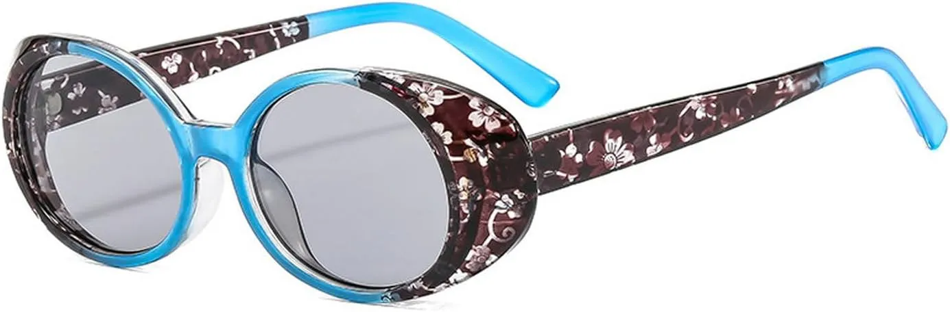 laureles Vintage Floral Oval Sunglasses Women Fashion Sun Glasses for Men Small Frame Round Shades Female L15