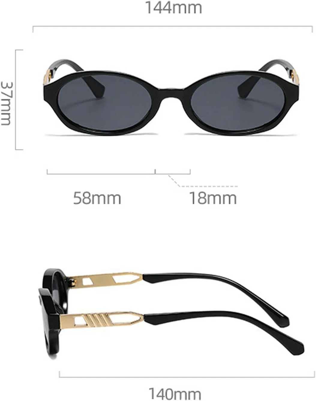 laureles Vintage Oval Sunglasses Women Black Grey Small Frame Round Sun Glasses for Men Punk Shades Travel L18