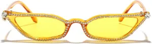 laureles Vintage Small Cat Eye Diamond Sunglasses Women Fashion Rhinestone Pink Black Sun Glasses Shades UV400