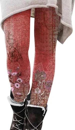 Leggings for Women Butt Lift Set Leopard Print Pants Work Out Pants with Tummy Control