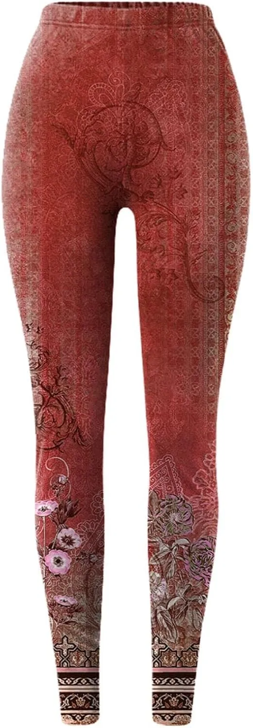 Leggings for Women Butt Lift Set Leopard Print Pants Work Out Pants with Tummy Control