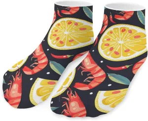 Lemon Shrimp Ankle Socks Breathable Low Cut Sports Socks Casual No Show Sock for Women Men