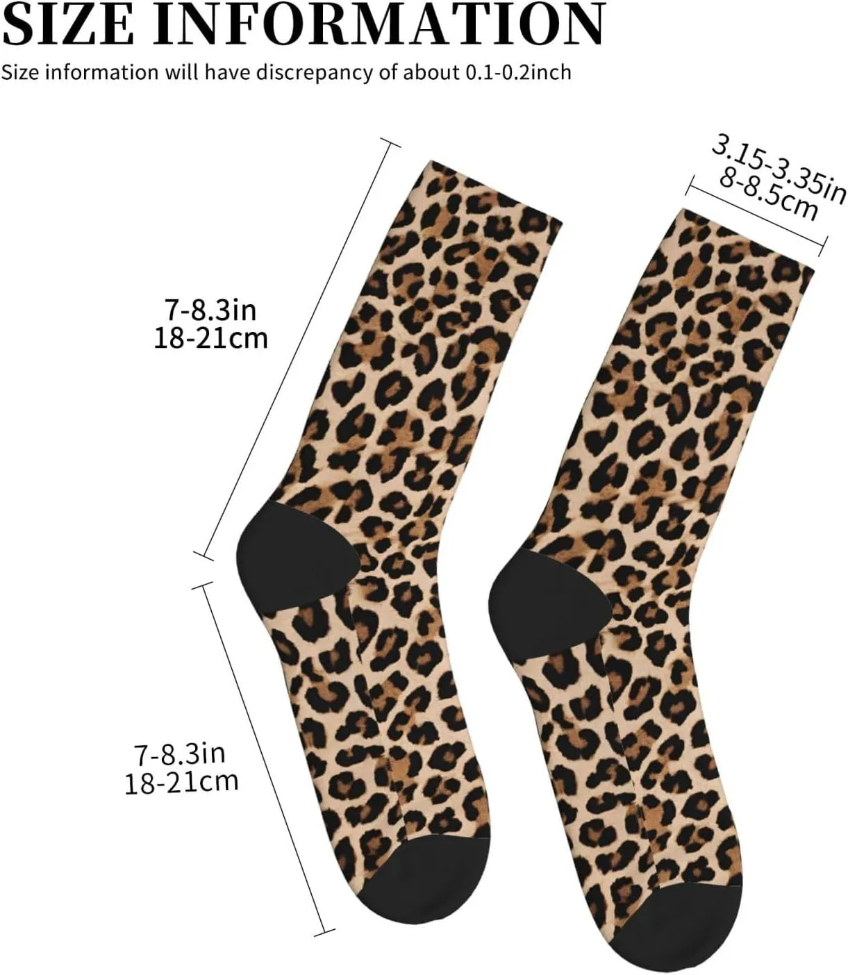 Leopard Patterned Wallpaper Print Adult Socks Fun Patterned Funky Crew Socks