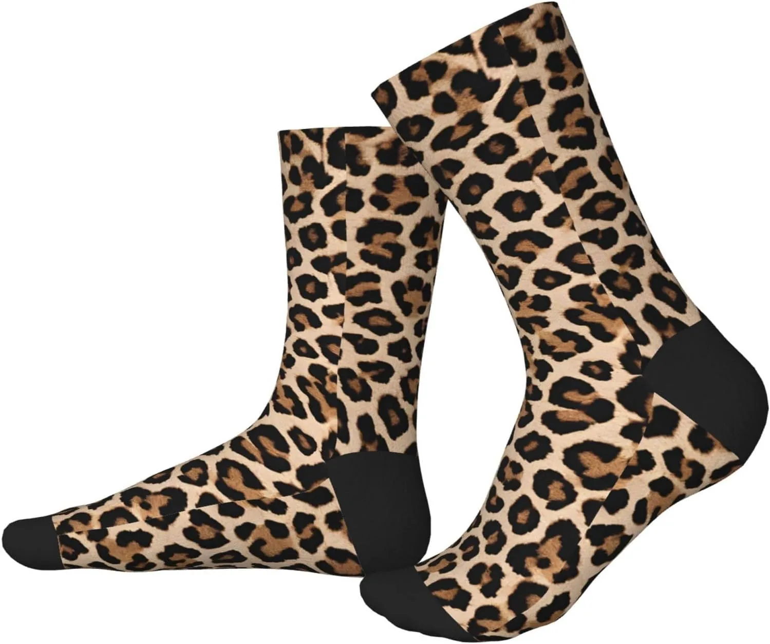 Leopard Patterned Wallpaper Print Adult Socks Fun Patterned Funky Crew Socks