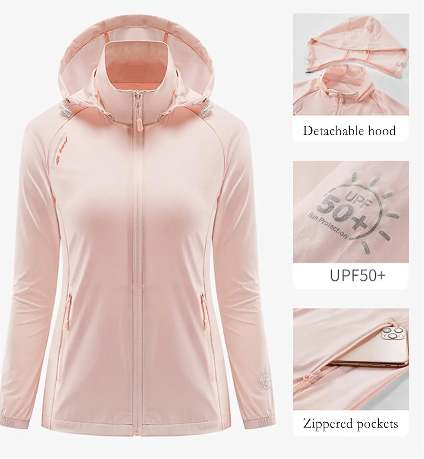 Letuwj Sun protection clothing outdoor loose jacket UV protection