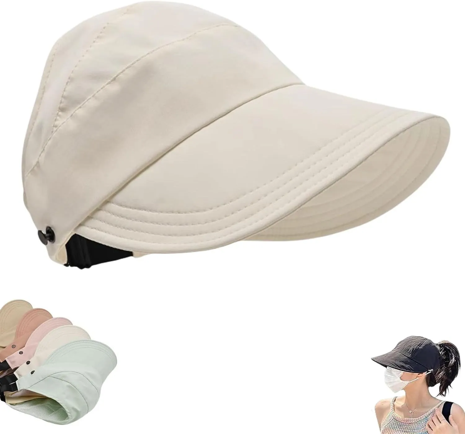 Lightweight Foldable Hat, Wide Brim Adjustable Visor, Classupery Outdoor UV Protection Hollow Top Sun Hat