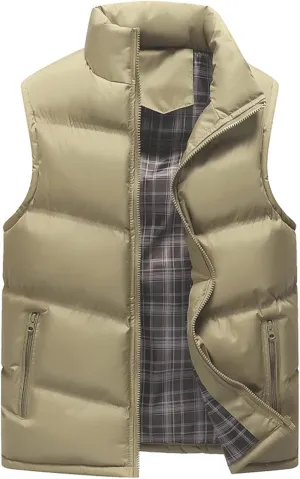 Lightweight Windproof Jacket Men Mens Casual Puffer Vest Water-Resistant Jacket Windproof Outerwear Sportswear