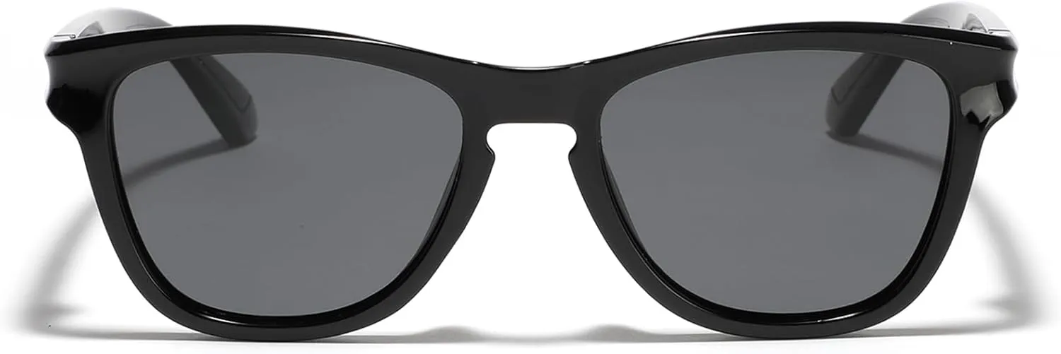 LIXX Polarized Trendy Outdoor Sunglasses For Men and Women - Retro Rectangle Square TR90 Frame with Color-Blocking Design