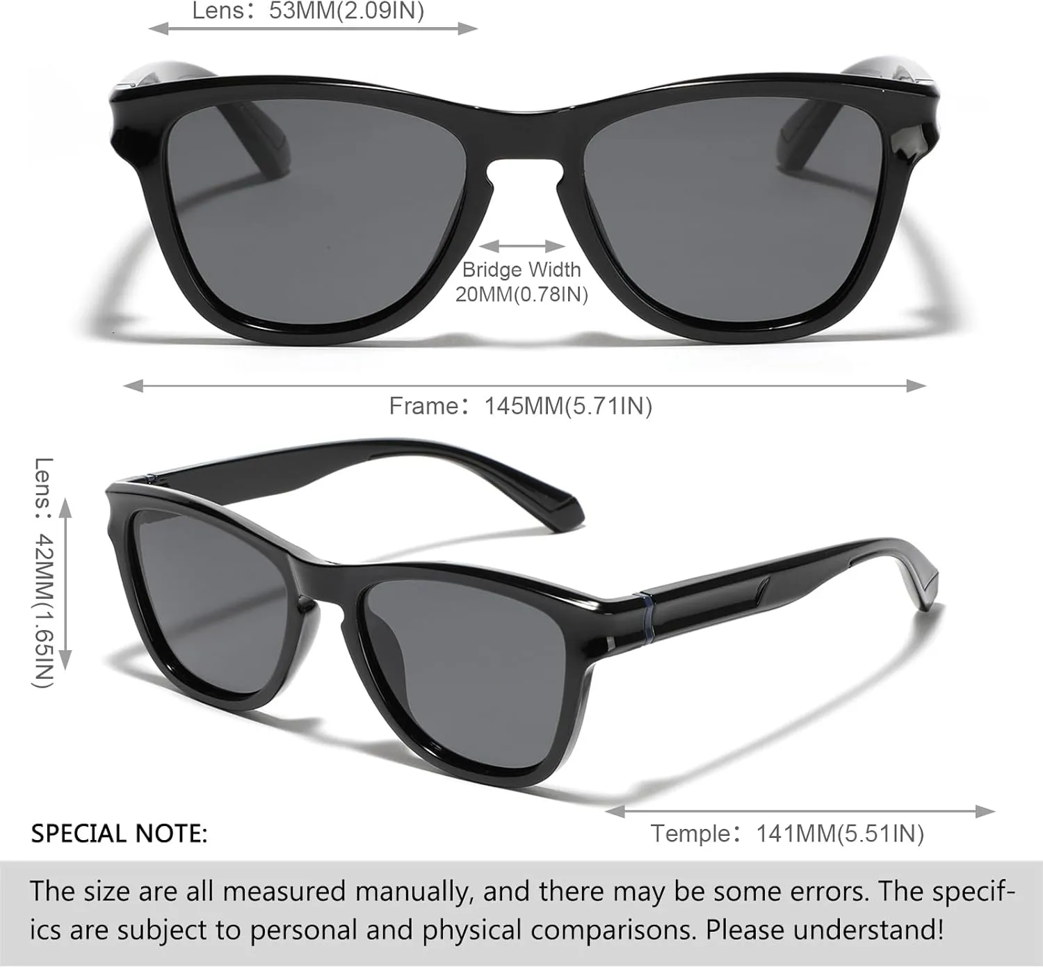 LIXX Polarized Trendy Outdoor Sunglasses For Men and Women - Retro Rectangle Square TR90 Frame with Color-Blocking Design