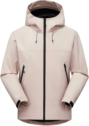 Lmdudan Rain Jacket for Women Waterproof Long Sleeve Zip up Lightweight Hooded Windbreaker Coat Travel Hiking Outdoor Outwear