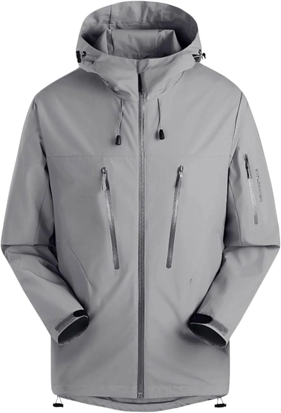 Lmdudan Women Lightweight Jackets Windbreaker Raincoat Waterproof Coat Long Sleeve Zipper Hoodies Softshell Jackets & Pockets