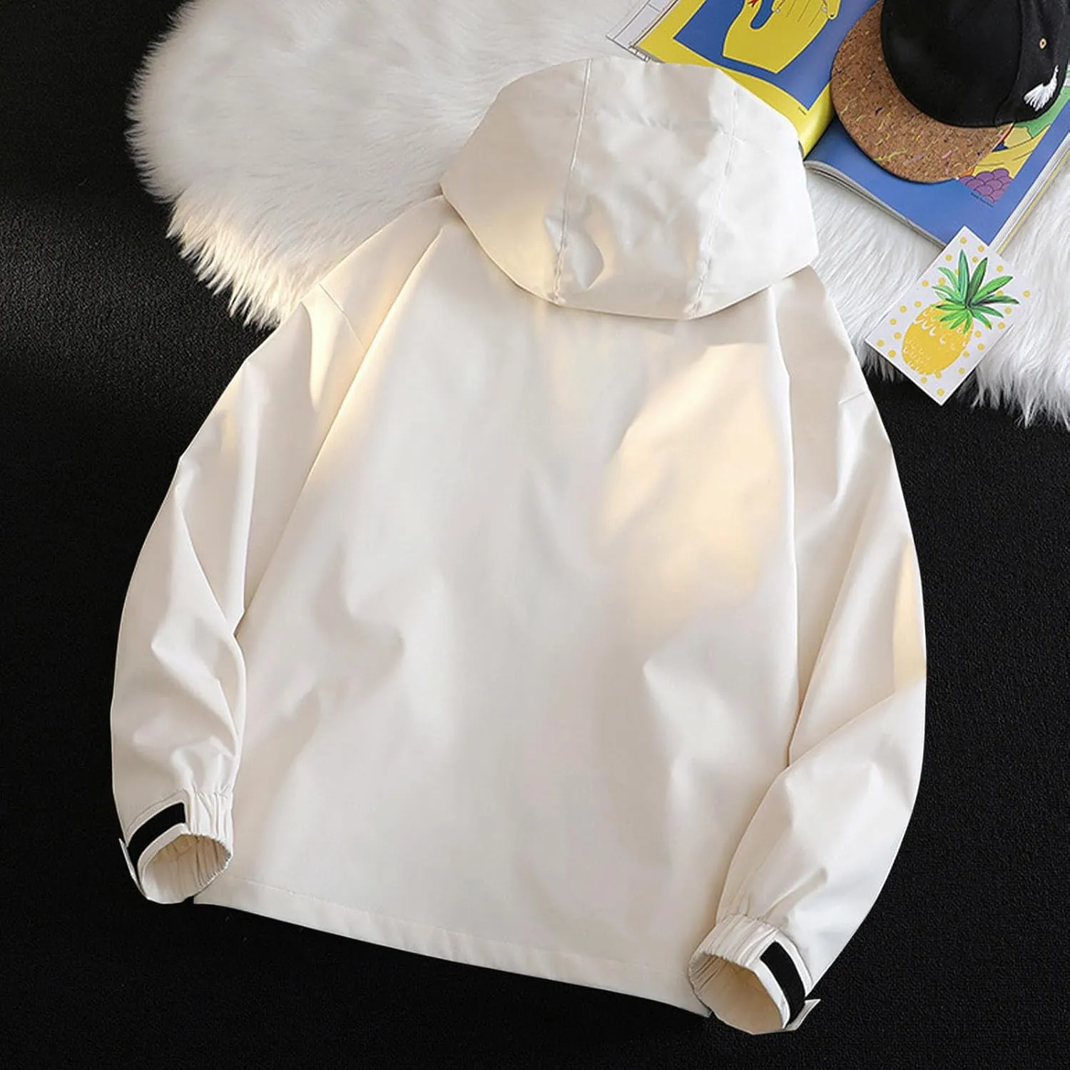 Lmdudan Women Rain Jacket Lightweight Waterproof Coat Hooded Jackets Lightweight Windbreaker Raincoat Outwear with Pockets