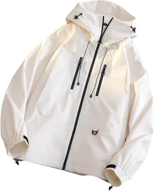 Lmdudan Women Rain Jacket Lightweight Waterproof Coat Hooded Jackets Lightweight Windbreaker Raincoat Outwear with Pockets