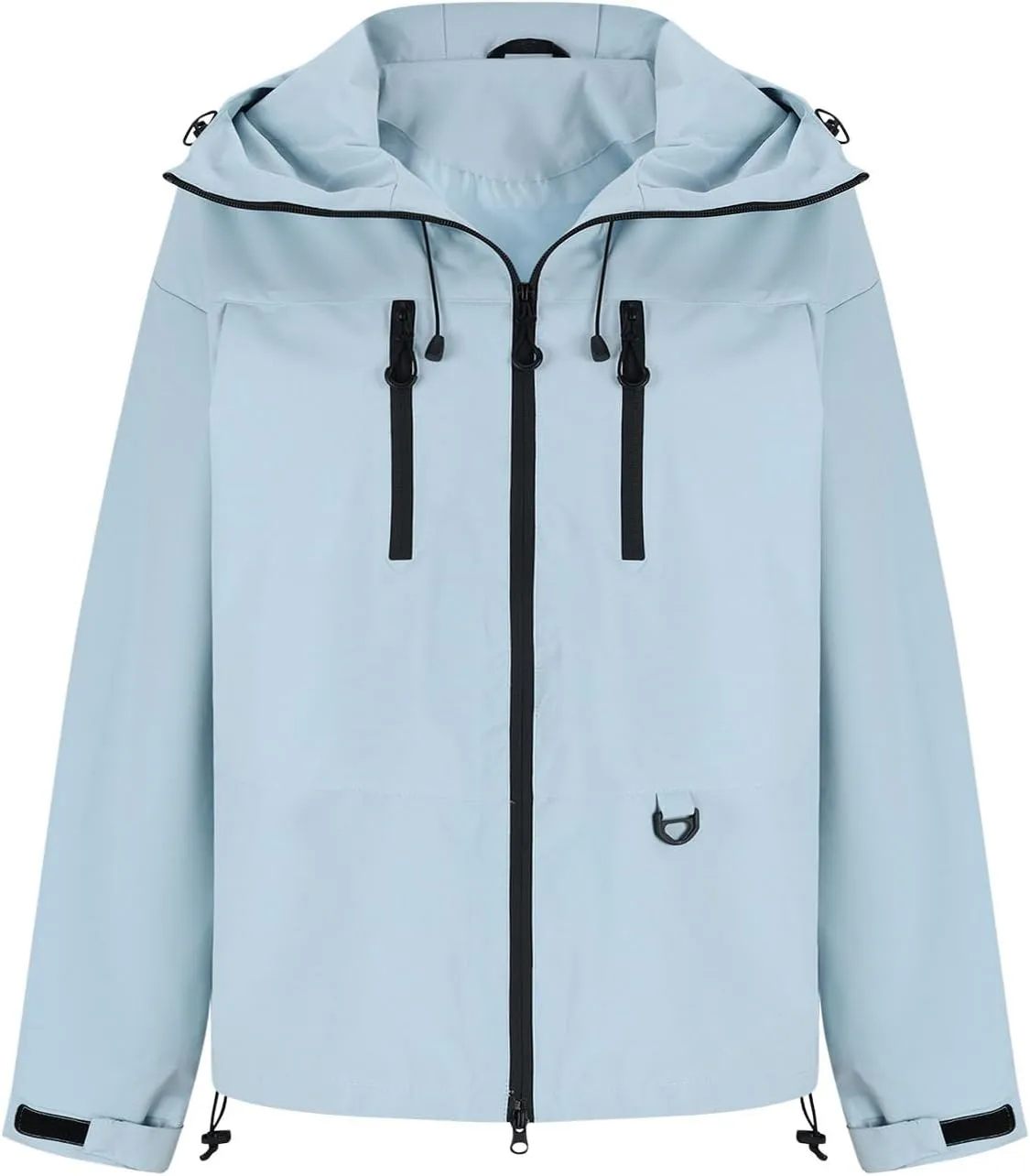 Lmdudan Women Rain Jacket Lightweight Waterproof Coat Hooded Jackets Lightweight Windbreaker Raincoat Outwear with Pockets