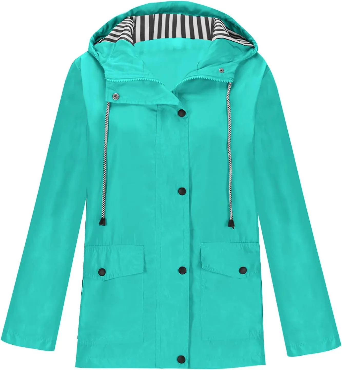 Lmdudan Womens Rain Coat Waterproof Active Outdoor Rain Jacket Lightweight Zip Up Fall Winter Raincoat Windbreaker With Hood