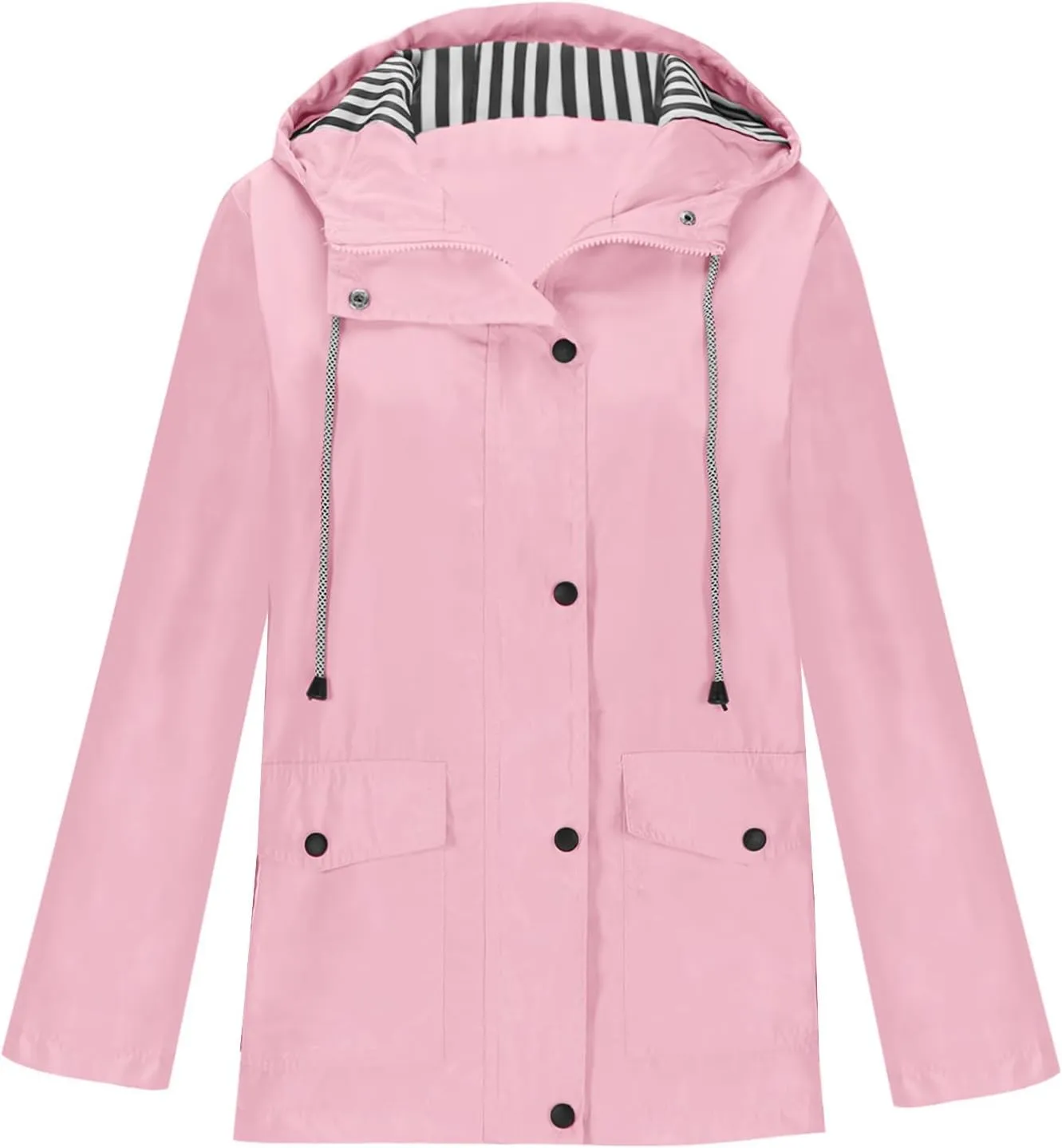 Lmdudan Womens Rain Coat Waterproof Active Outdoor Rain Jacket Lightweight Zip Up Fall Winter Raincoat Windbreaker With Hood