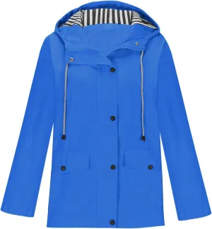Lmdudan Womens Rain Coat Waterproof Active Outdoor Rain Jacket Lightweight Zip Up Fall Winter Raincoat Windbreaker With Hood