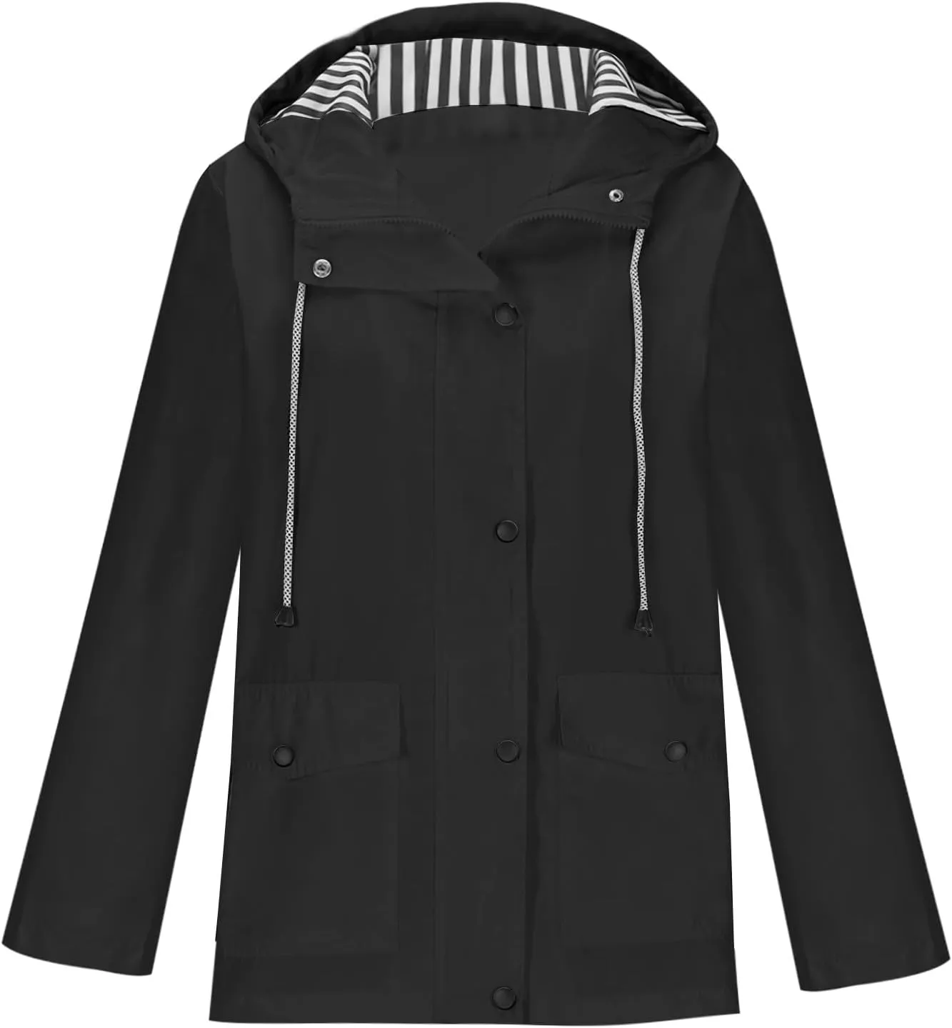 Lmdudan Women's Waterproof Raincoat Lightweight Rain Jacket Active Hooded Windbreaker with Pocket for Outdoor Hiking Travel