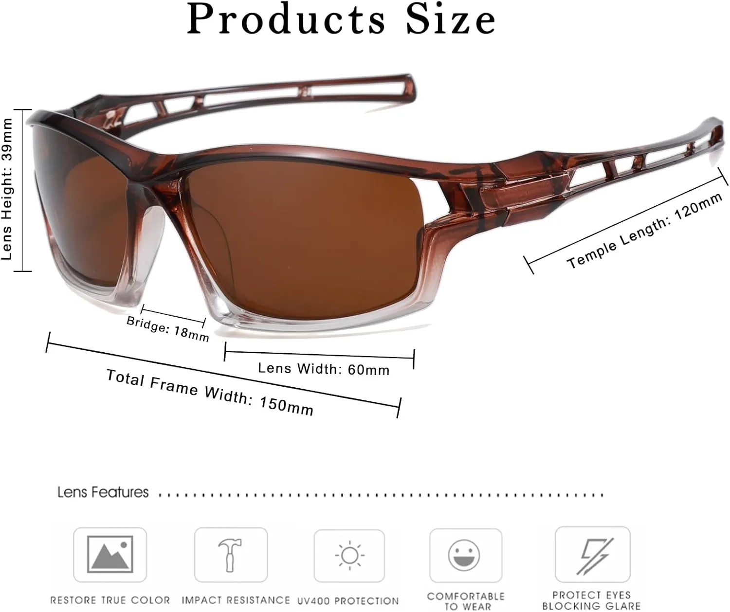 Long Keeper Polarized Sport Sunglasses Women Men Wrap Around Cycling Sunglasses for Running Driving Fishing Hiking Riding