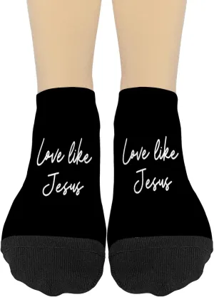 Love Like Jesus Christian Quote Saying Inspirationals Quote Womens Crew Socks Casual Socks For Women's No Show Athletic Socks CuteSock