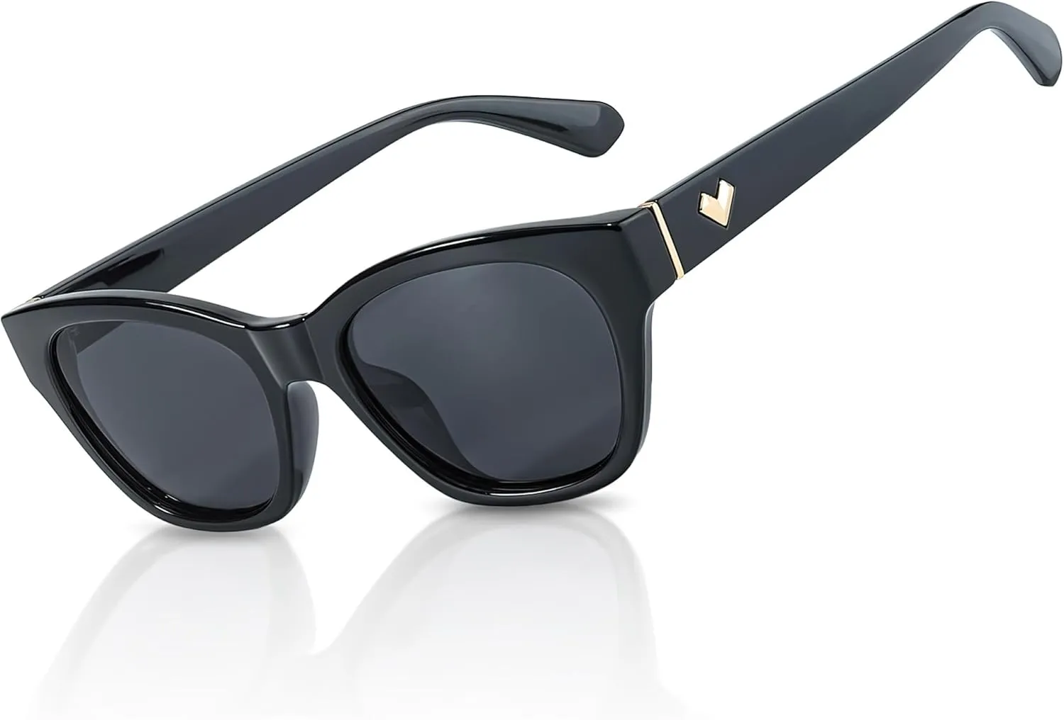 LVIOE Narrow Polarized Sunglasses for Women Trendy Classic Cat Eye Sun Glasses for Small Face Women with UV400 Protection