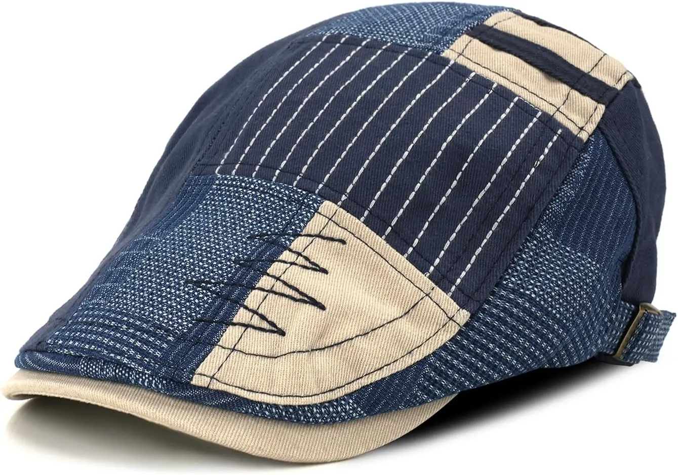 M MOACC Men's Beret Hat Cotton Buckle Adjustable Newsboy Hats for Men Driving Flat Caps Cabbie Gatsby Cap