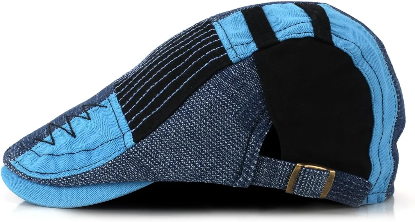 M MOACC Men's Beret Hat Cotton Buckle Adjustable Newsboy Hats for Men Driving Flat Caps Cabbie Gatsby Cap