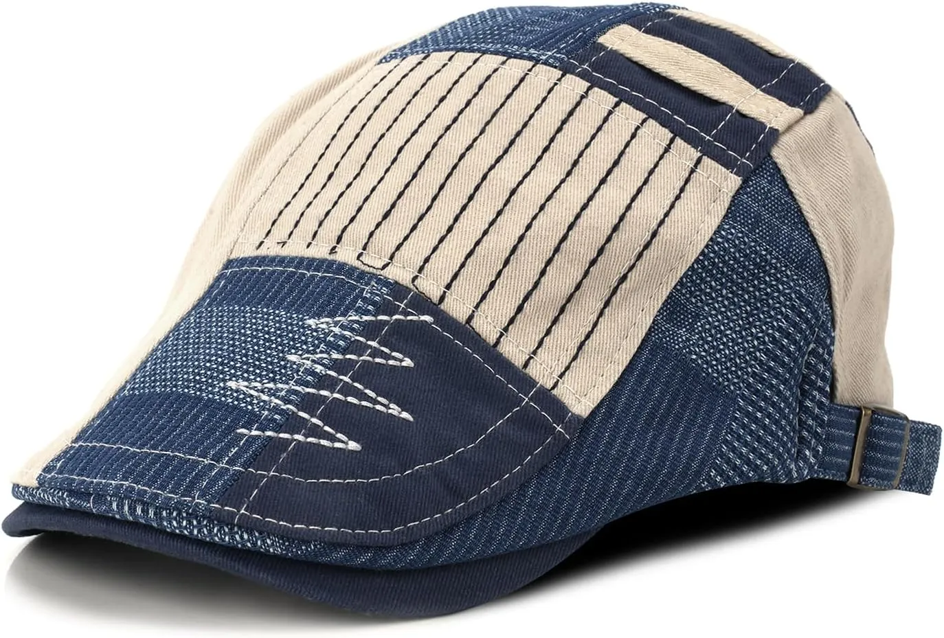 M MOACC Men's Beret Hat Cotton Buckle Adjustable Newsboy Hats for Men Driving Flat Caps Cabbie Gatsby Cap