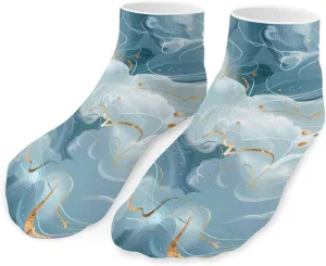 Marble Ankle Socks Breathable Low Cut Sports Socks Casual No Show Sock for Women Men