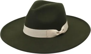 Men & Women Vintage Wide Brim Fedora Hat with Belt Buckle